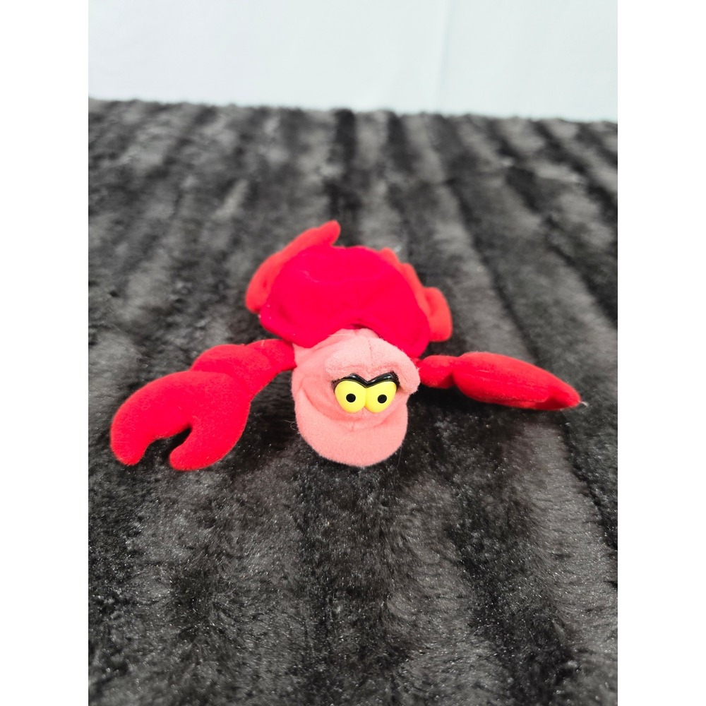 Disney The Little Mermaid Sebastian Crab Plush Bean Bag Toy Red Pink 5 inch